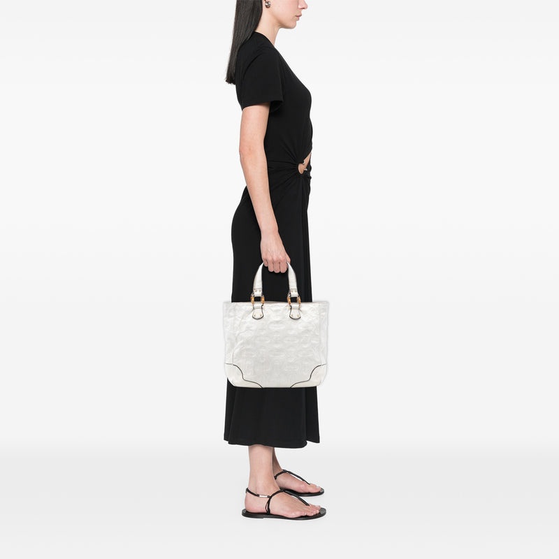 Leather Bamboo Horsebit Tote - Image 7