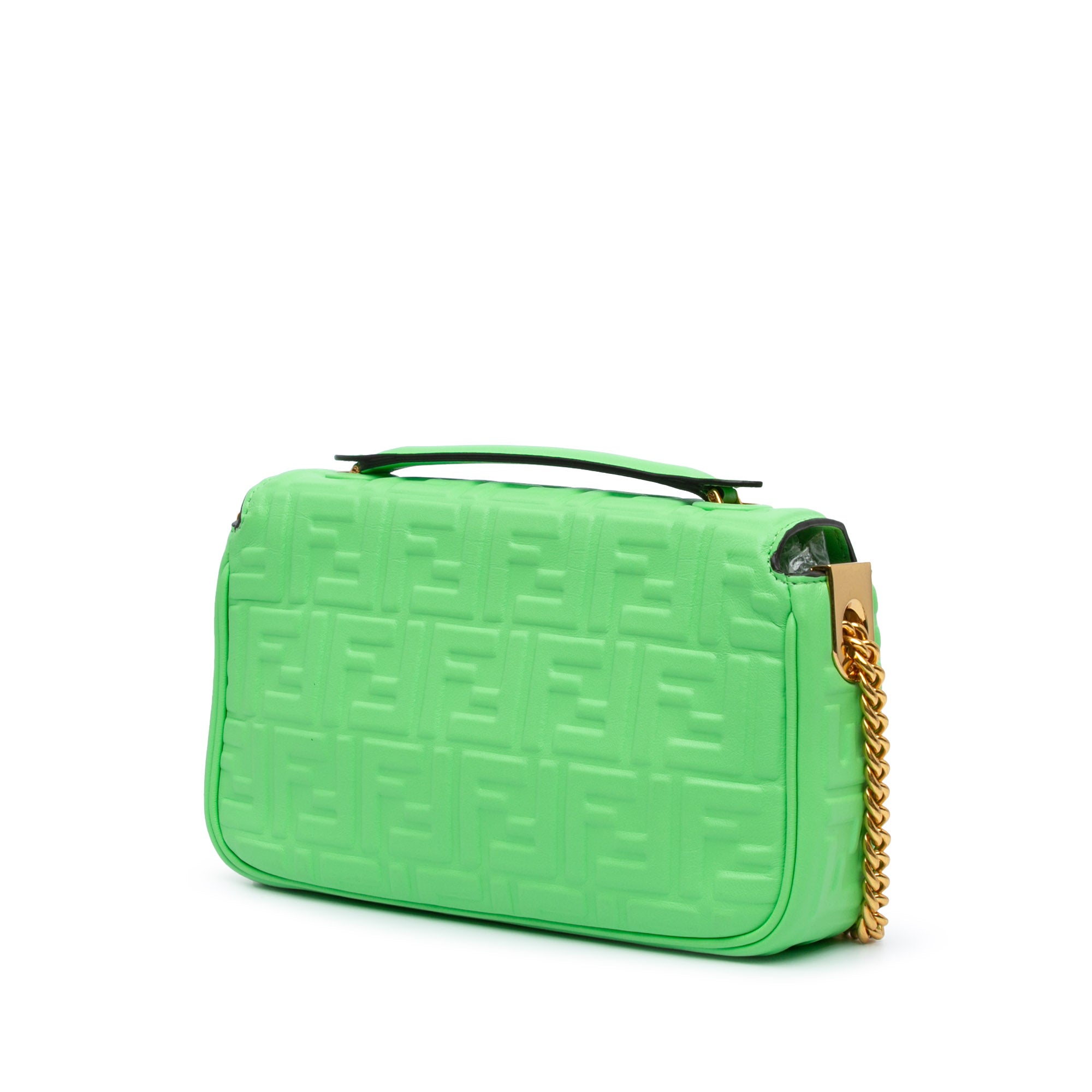 Zucca Embossed Leather Chain Midi Baguette - Image 2