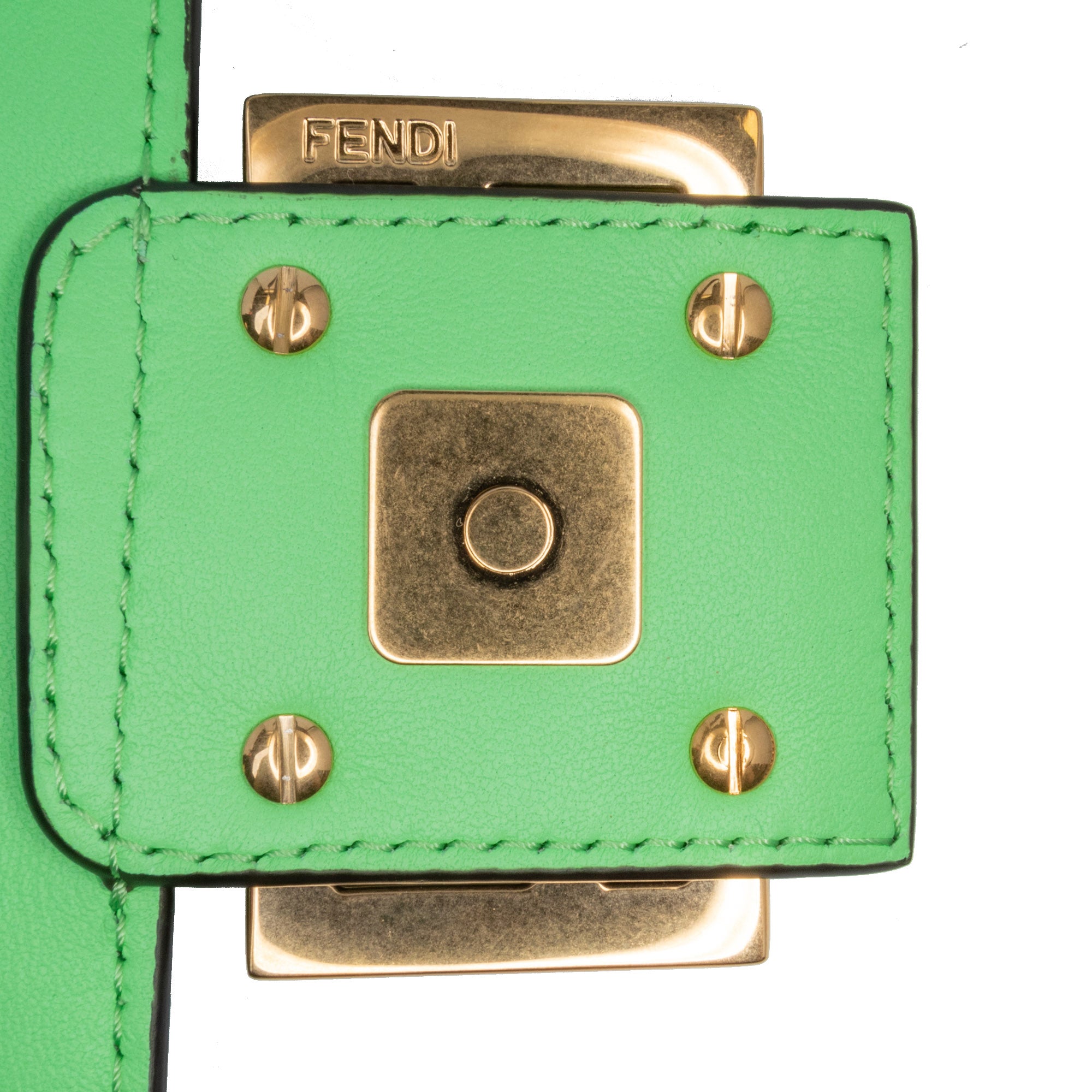 Zucca Embossed Leather Chain Midi Baguette - Image 9