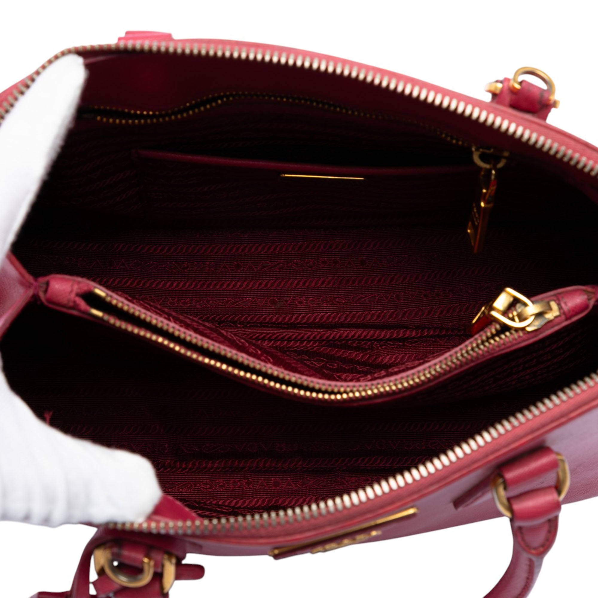 Medium Saffiano Lux Promenade Satchel - Image 4
