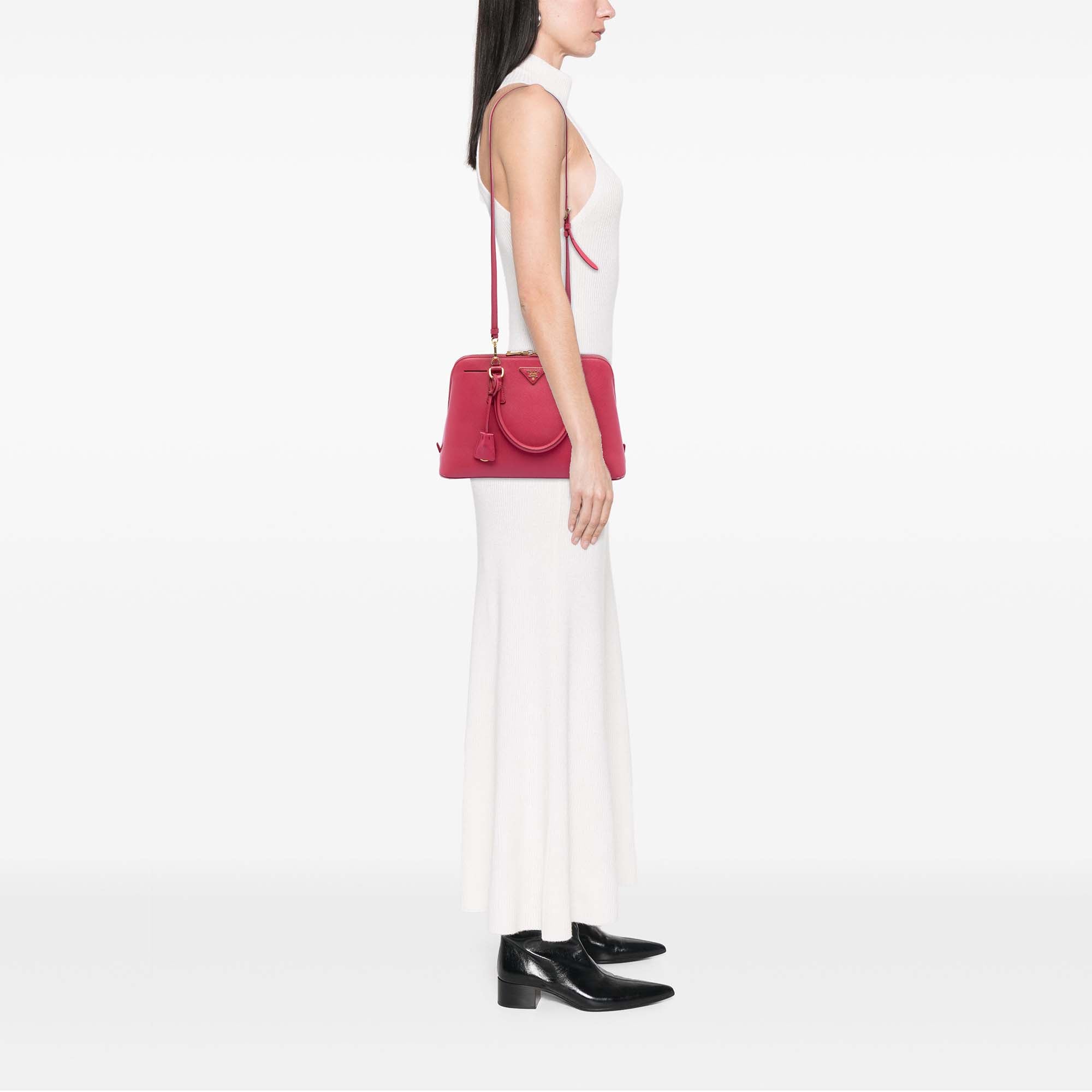 Medium Saffiano Lux Promenade Satchel - Image 7