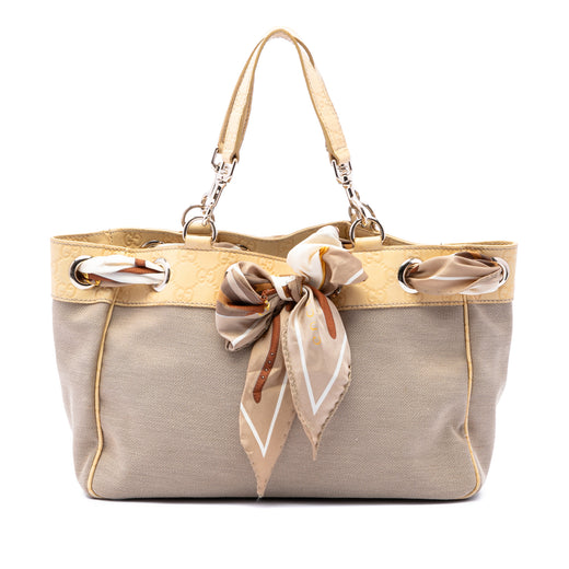 Medium Guccissima Trimmed Canvas Positano Tote - Image 1