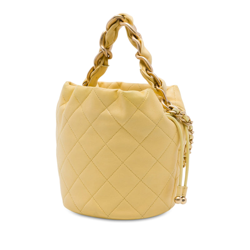 CC Quilted Lambskin Drawstring Bucket Bag - Image 2