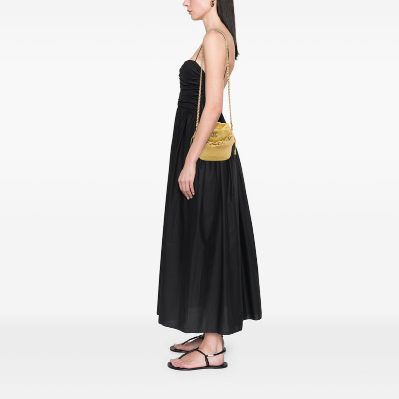 CC Quilted Lambskin Drawstring Bucket Bag - Image 6
