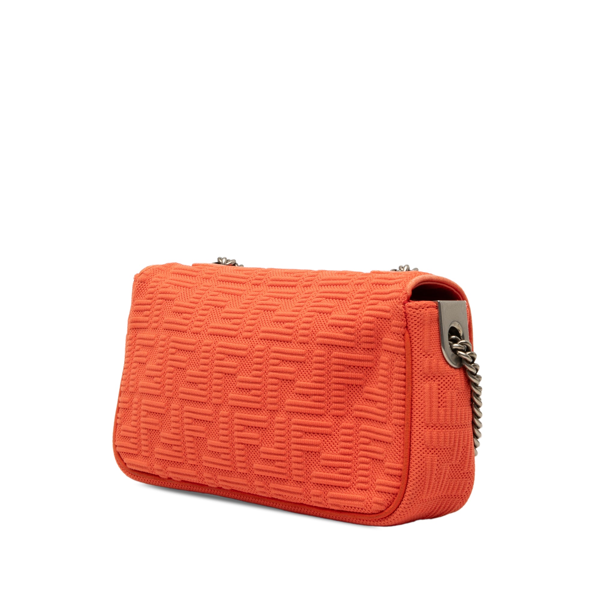 Zucca Embossed Technical Fabric Chain Midi Baguette - Image 2