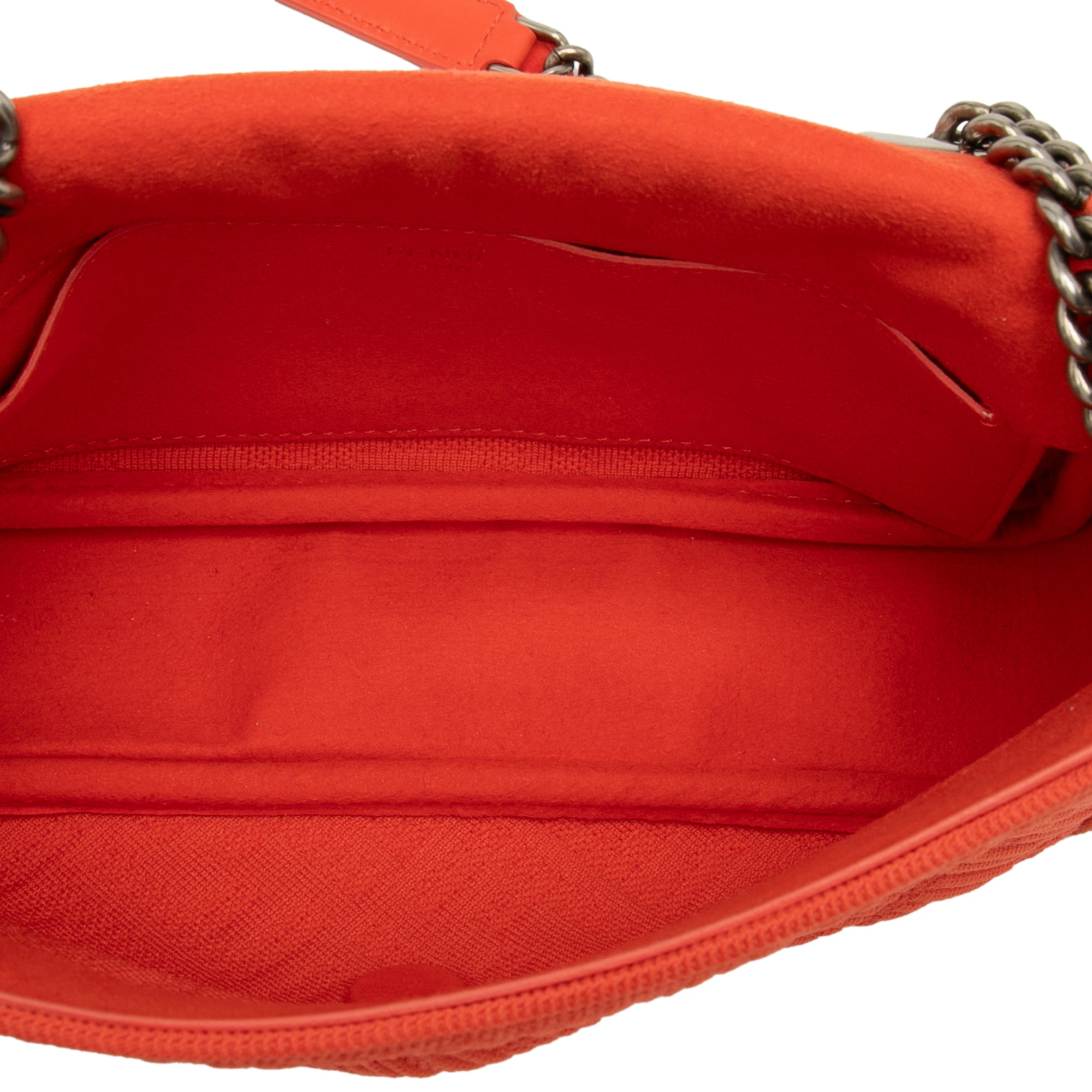 Zucca Embossed Technical Fabric Chain Midi Baguette - Image 4