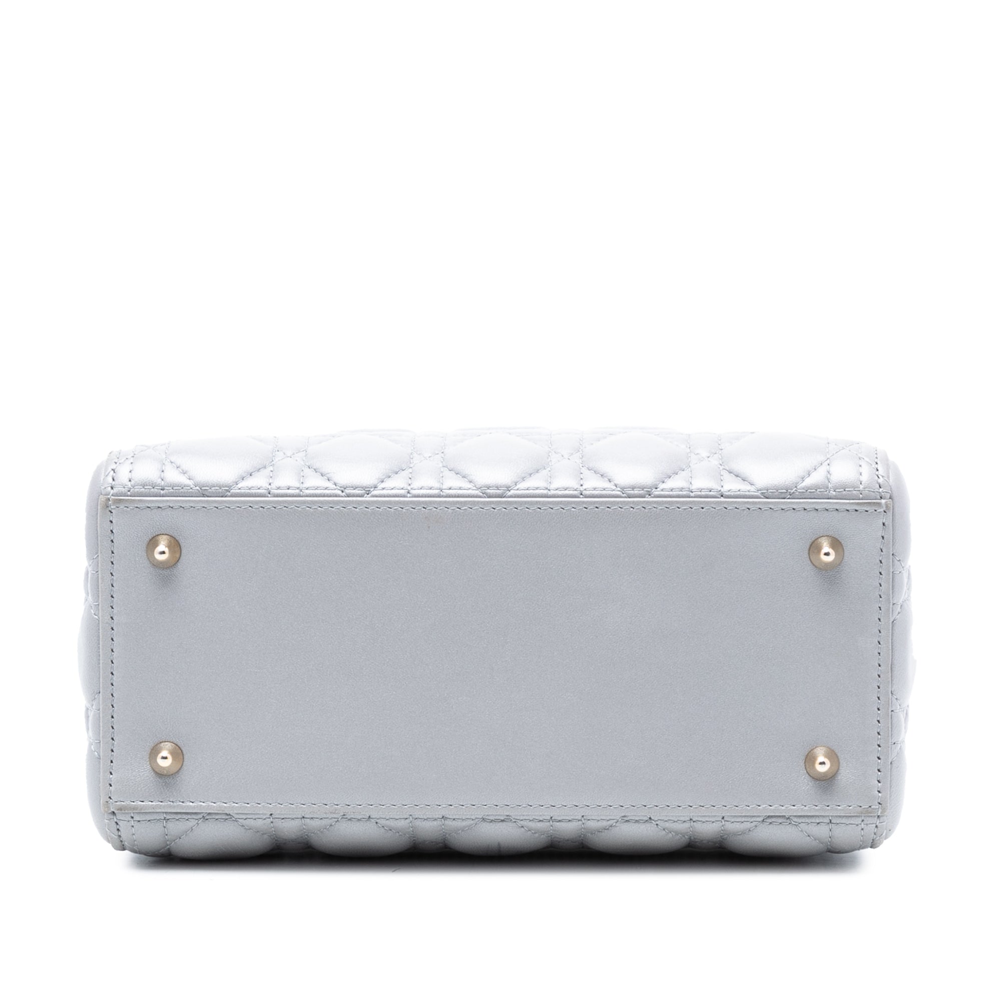 Medium Pearlescent Lambskin Cannage Lady Dior - Image 3