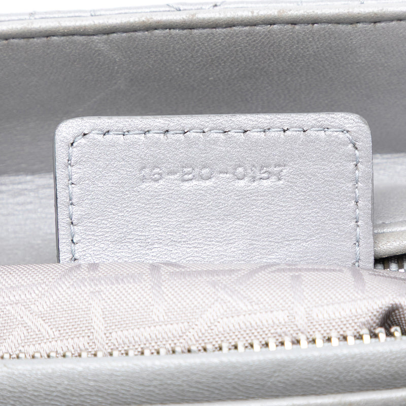 Medium Pearlescent Lambskin Cannage Lady Dior - Image 5