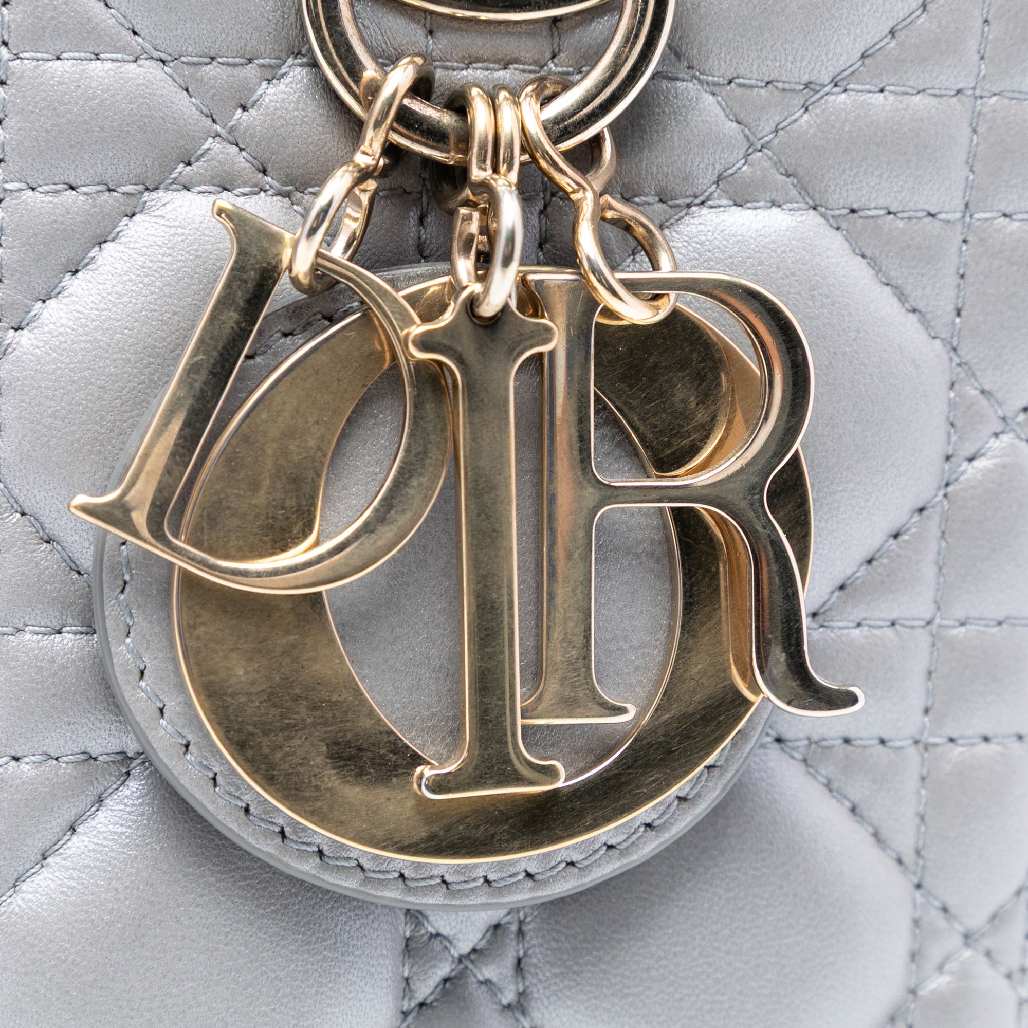 Medium Pearlescent Lambskin Cannage Lady Dior - Image 6