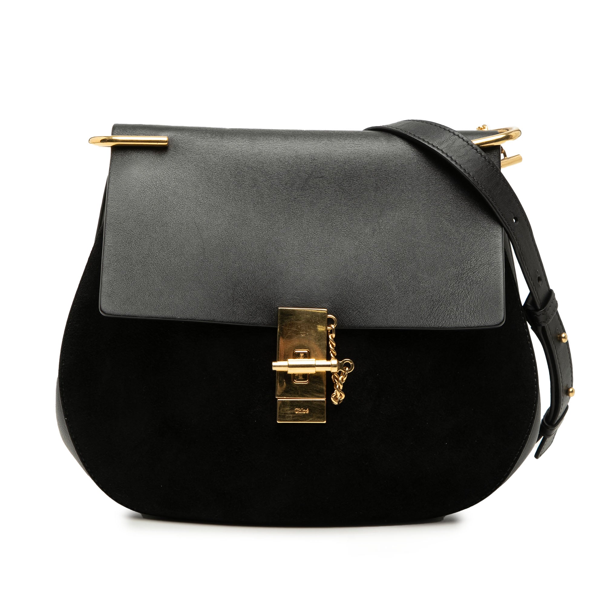 Medium Suede and Calfskin Drew Crossbody - Image 1