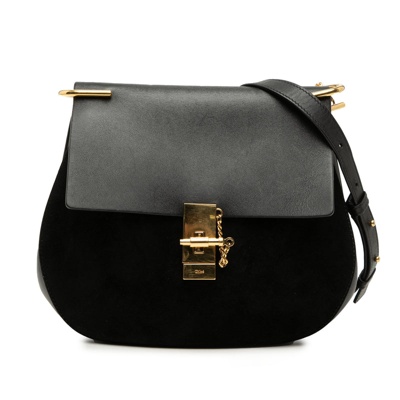 Medium Suede and Calfskin Drew Crossbody