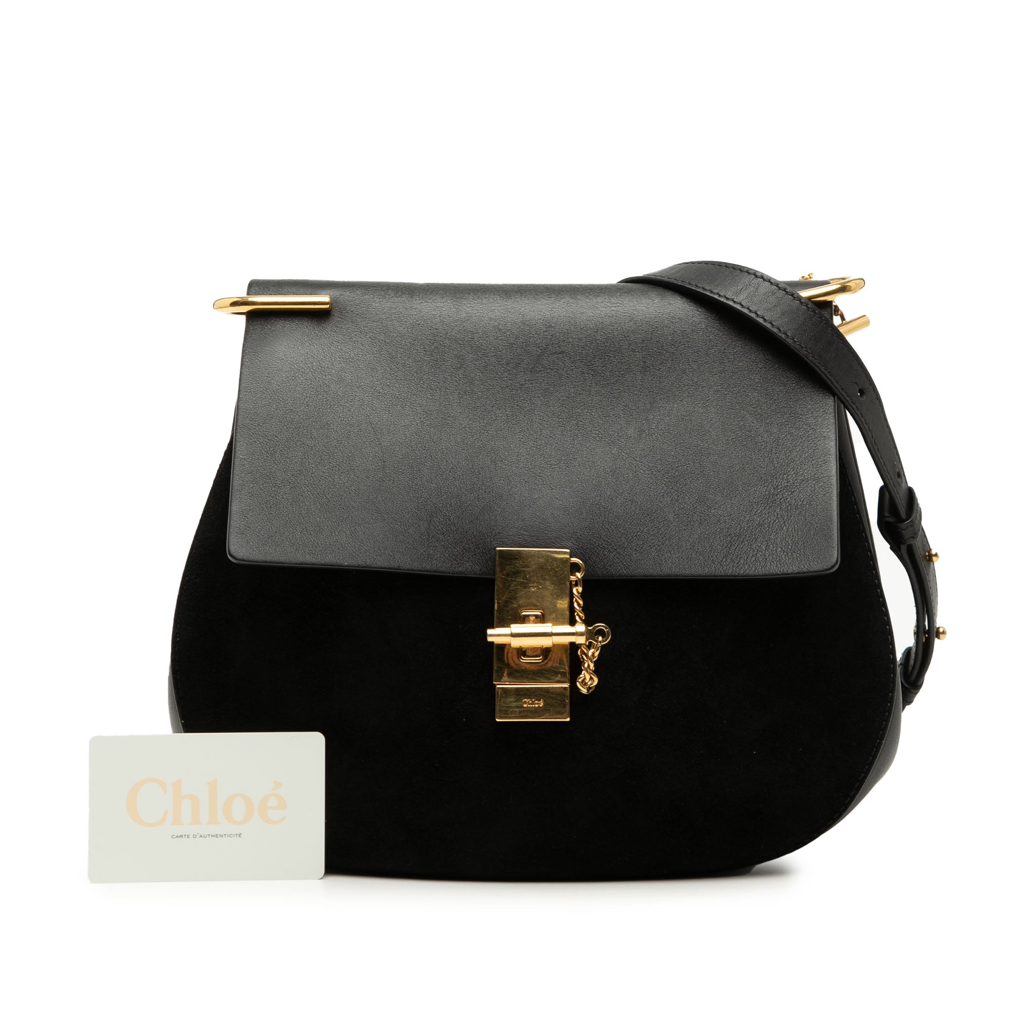 Medium Suede and Calfskin Drew Crossbody - Image 8