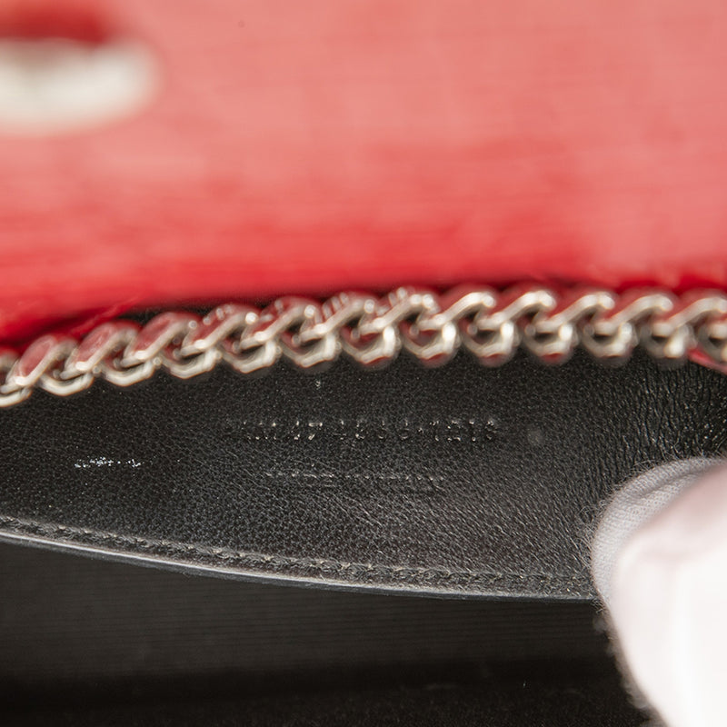 Small Croc Embossed Leather Monogram Kate Tassel Crossbody - Image 6