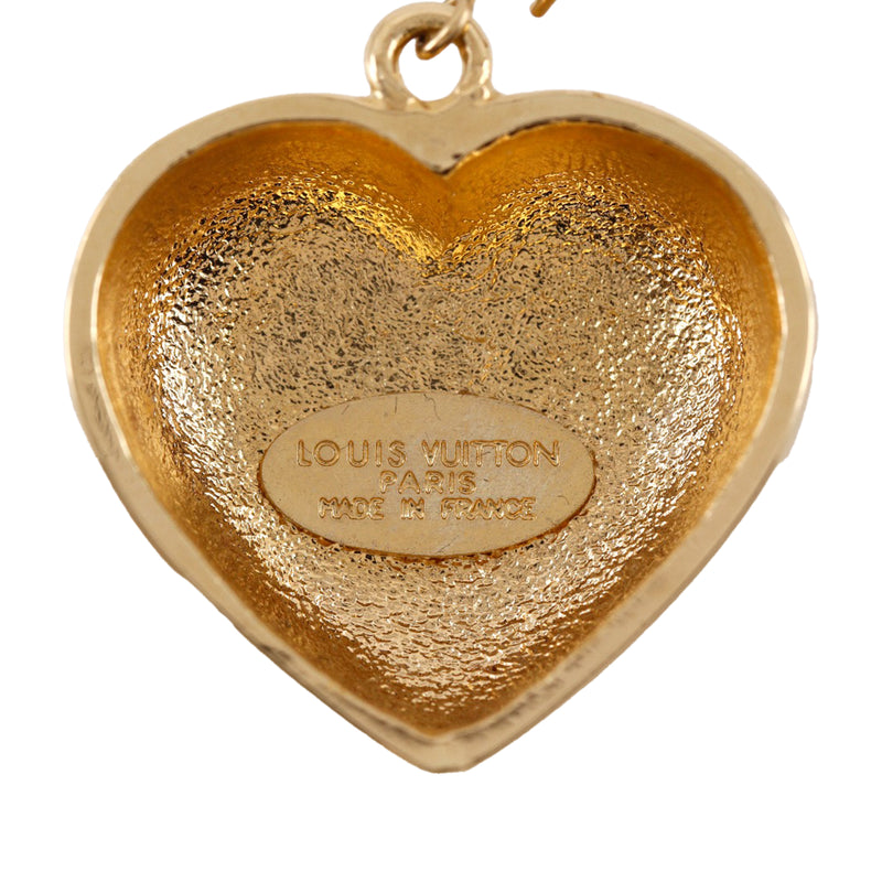 Gold Plated Resin and Strass Strawberry Heart Earrings - Image 3