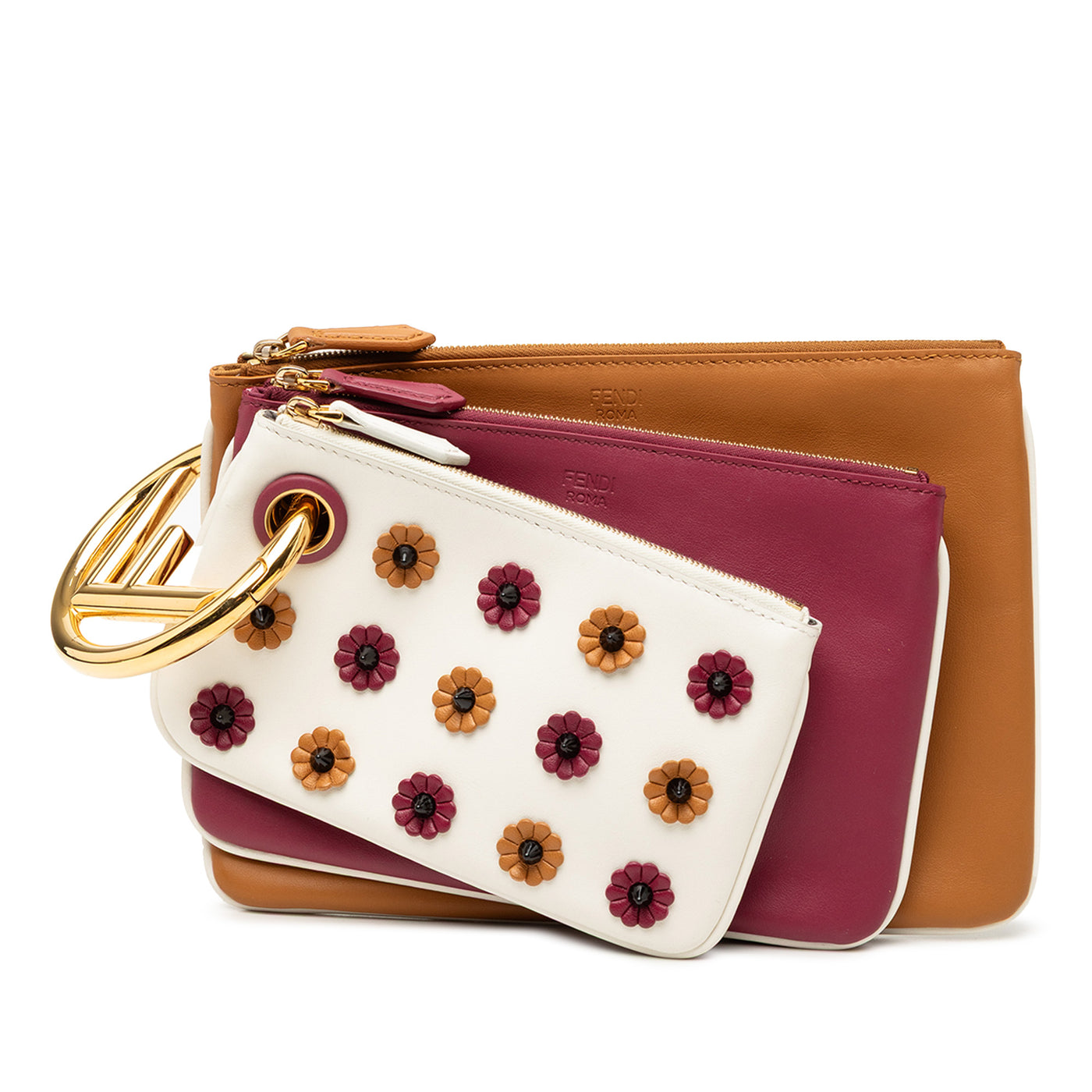 Leather Flowerland Triplette Clutch - Image 1