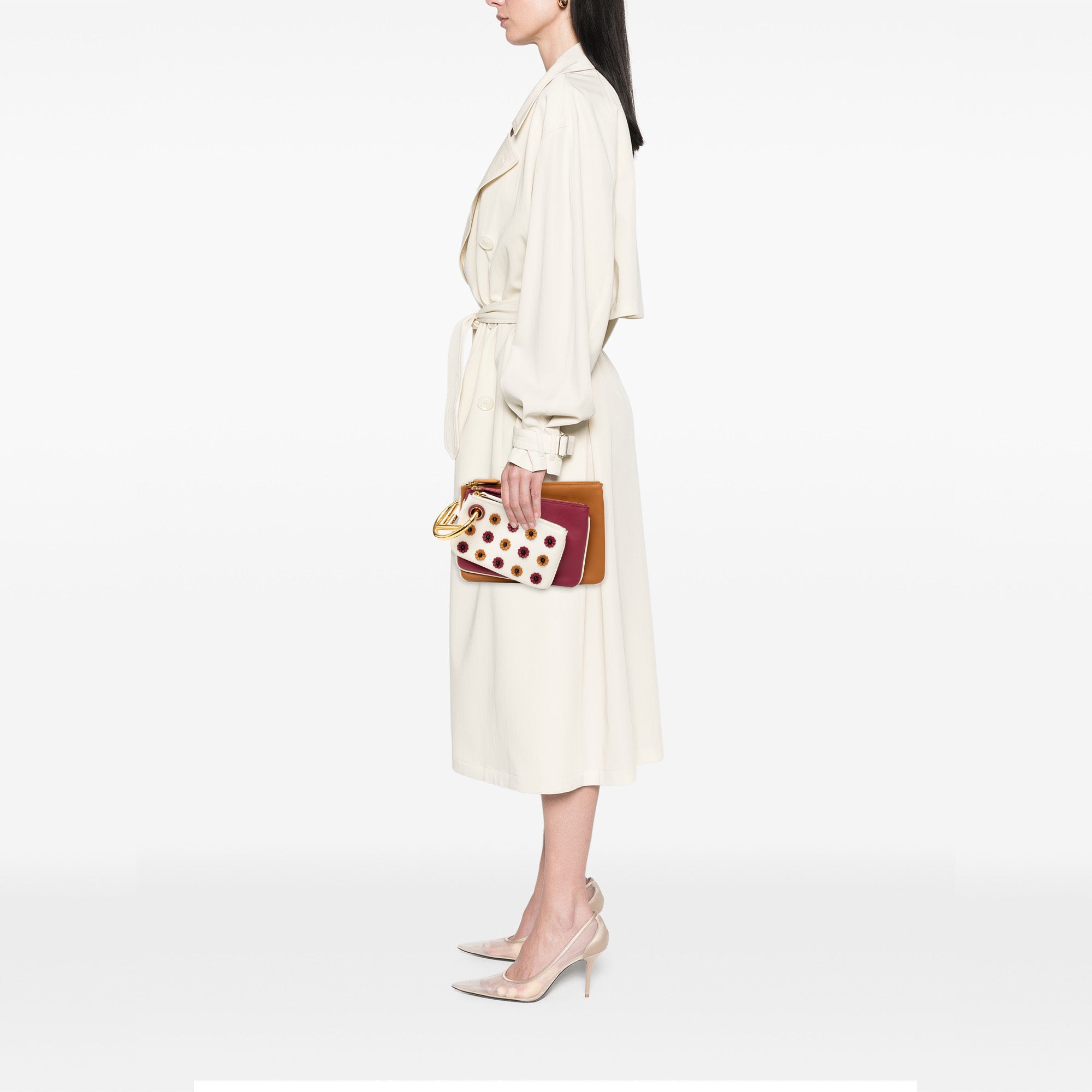 Leather Flowerland Triplette Clutch - Image 7