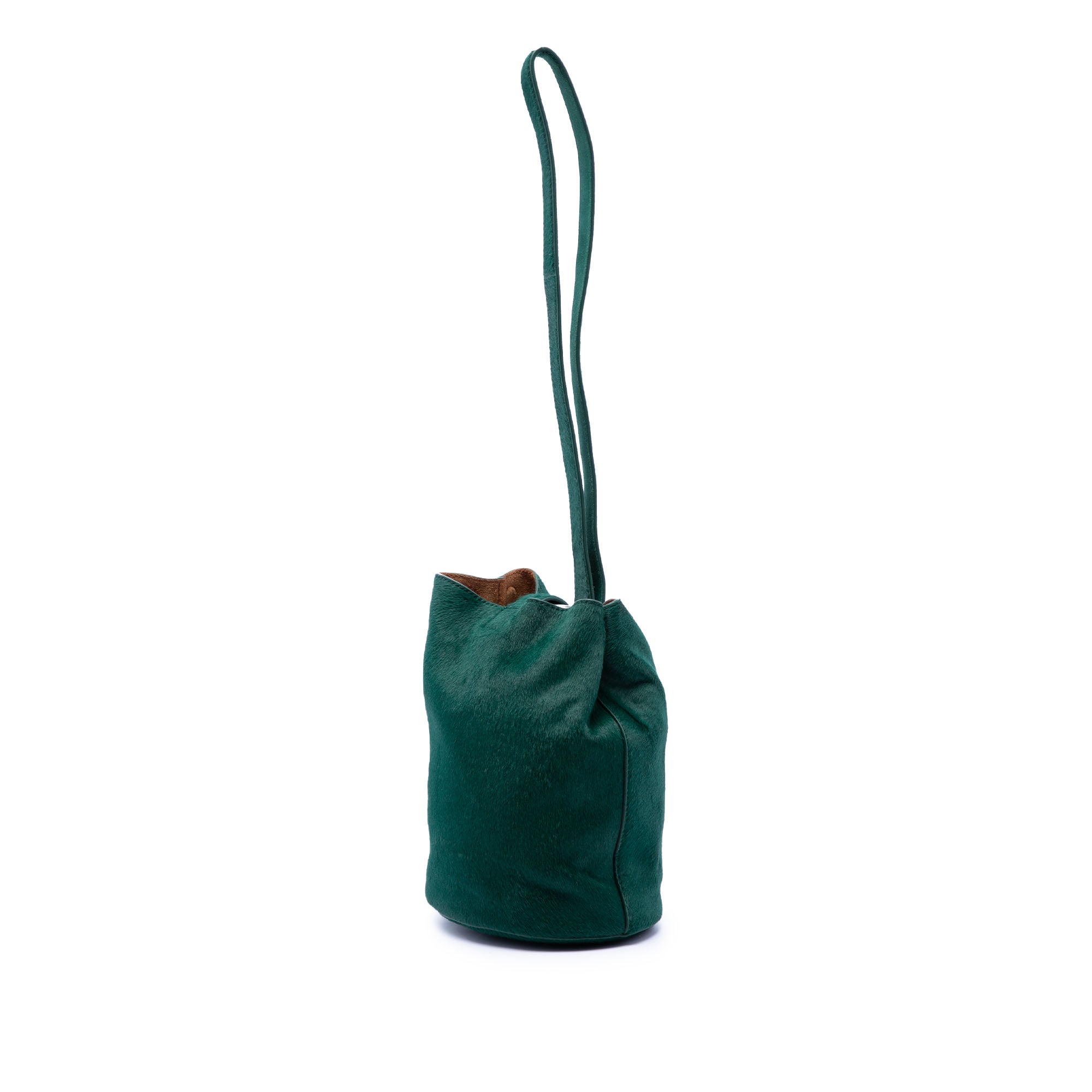 Small Pony Hair Drop Bucket Bag - Image 2