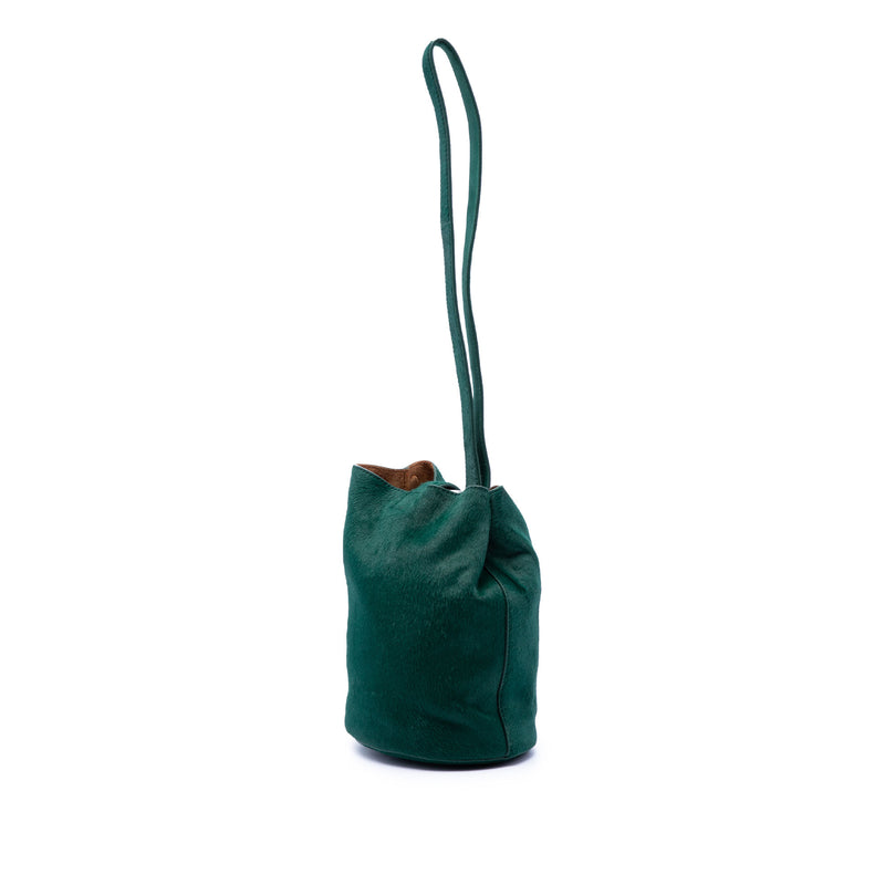 Small Pony Hair Drop Bucket Bag - Image 2
