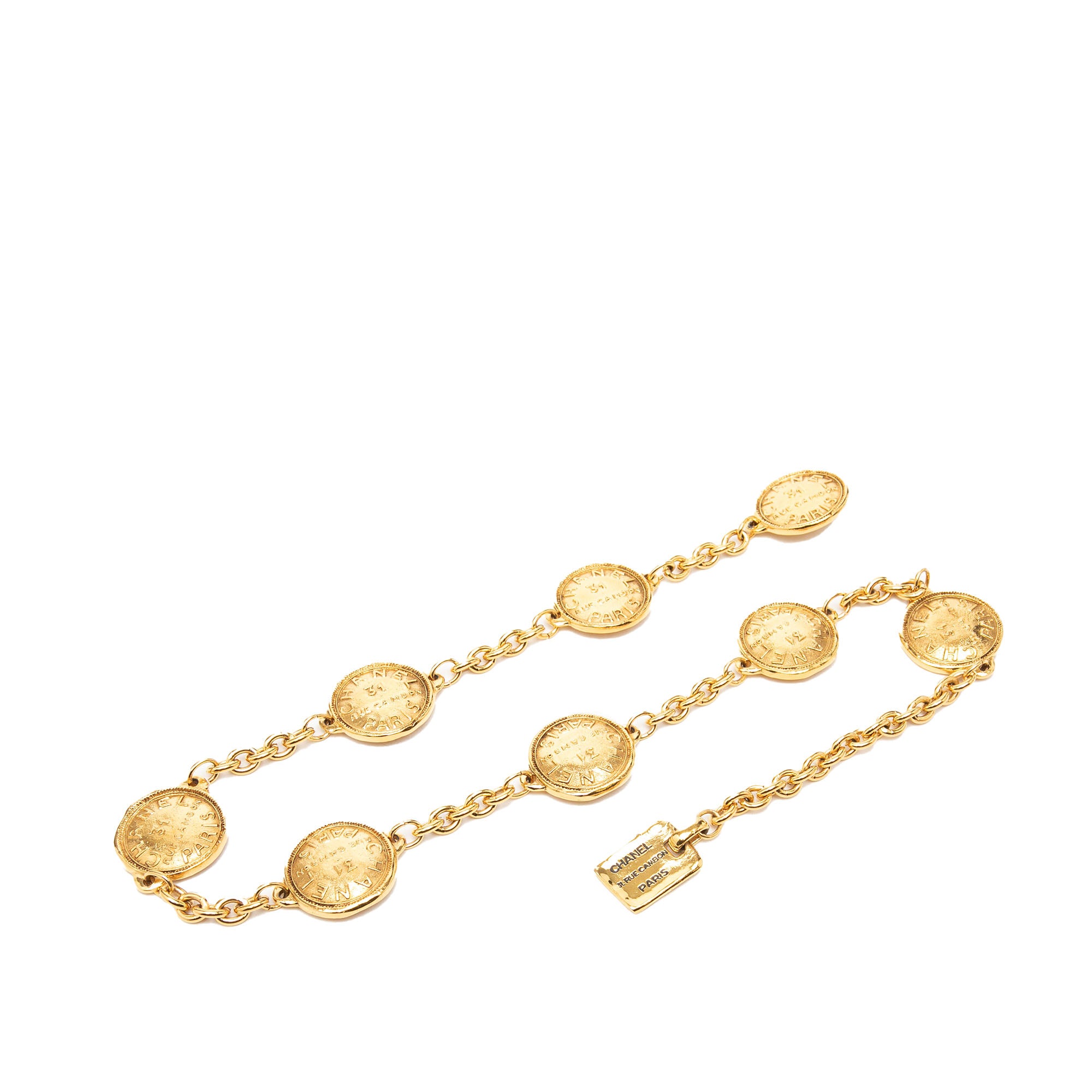 CC Gold Plated 31 Rue Cambon Medallion Chain Belt - Image 1