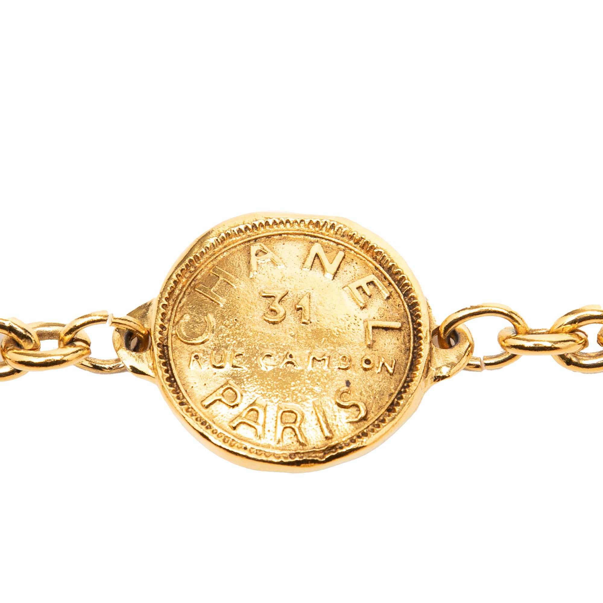 CC Gold Plated 31 Rue Cambon Medallion Chain Belt - Image 3