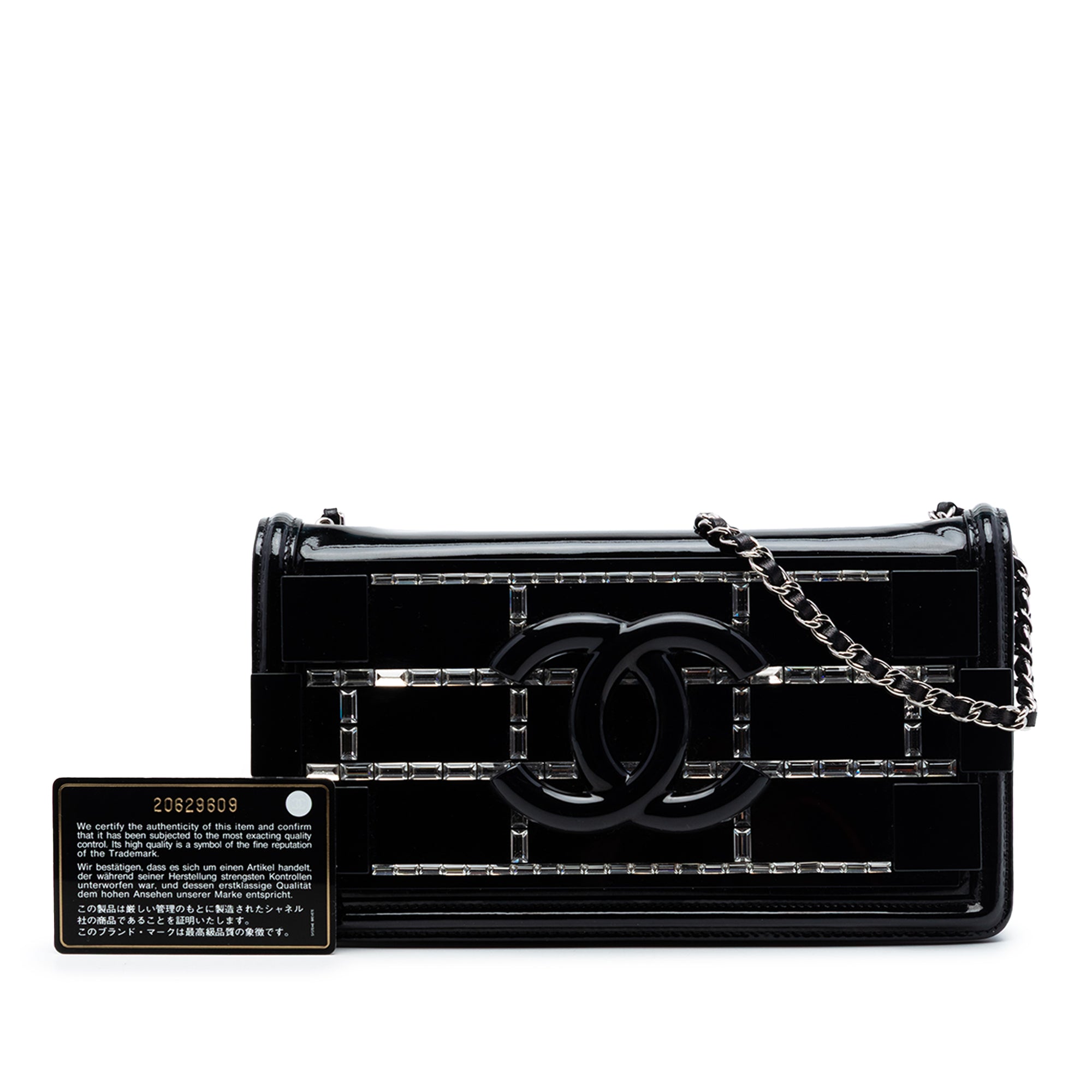 Patent and Acrylic Crystal Embellished Boy Brick Horizontal Flap - Image 7