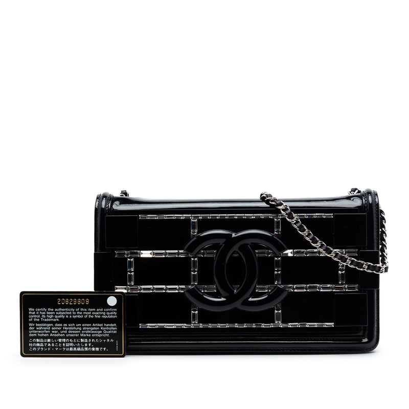 Patent and Acrylic Crystal Embellished Boy Brick Horizontal Flap - Image 7