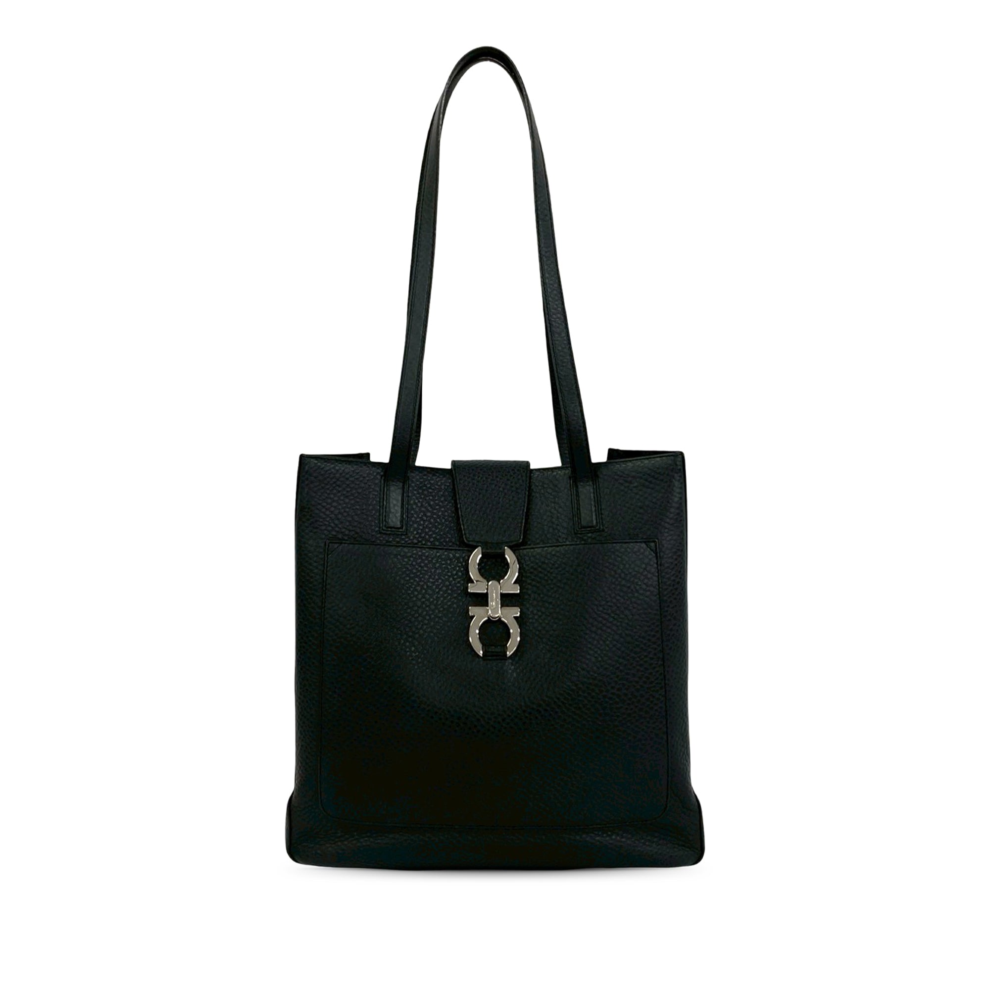 Pebbled Calfskin Double Gancini Tote - Image 1