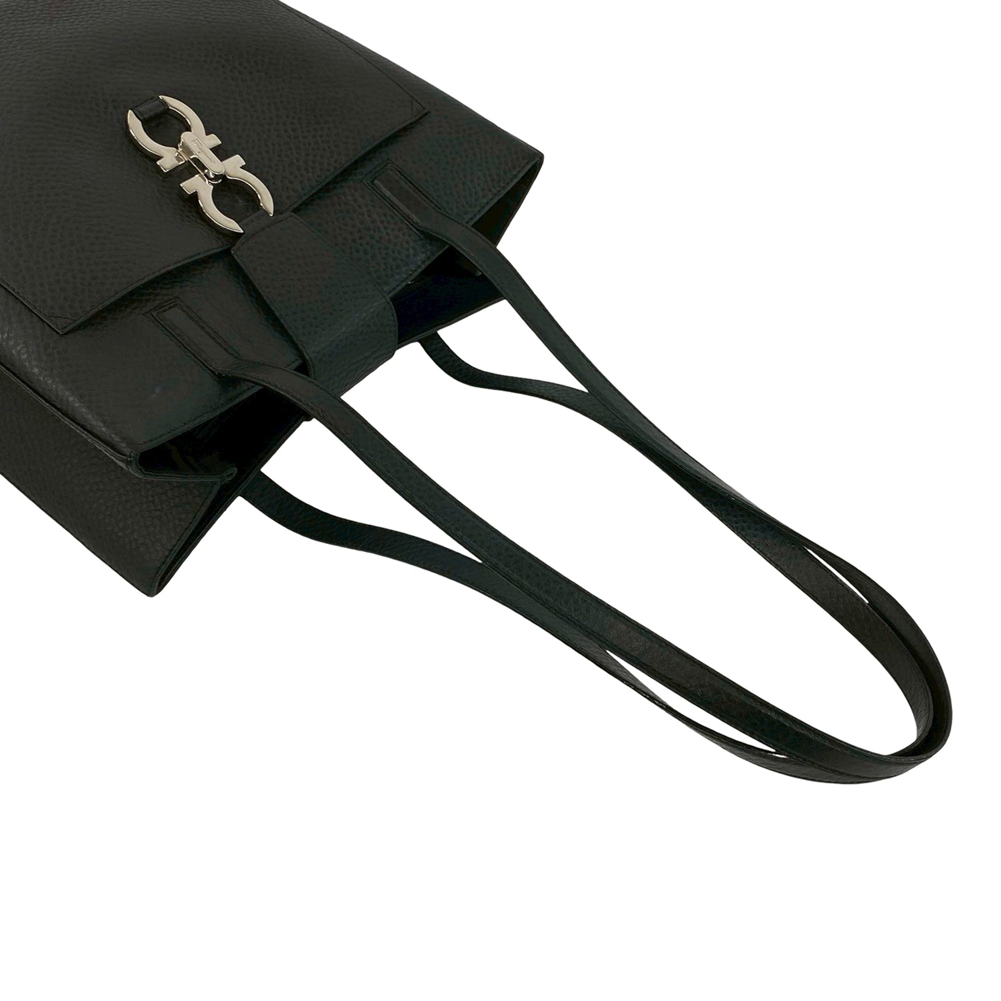 Pebbled Calfskin Double Gancini Tote - Image 9