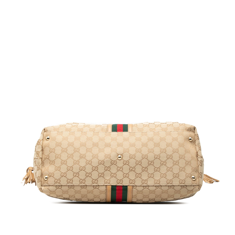 GG Canvas Web Tassel Tote - Image 3