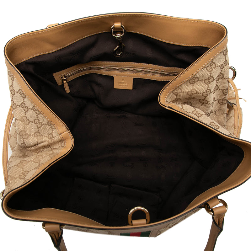 GG Canvas Web Tassel Tote - Image 4