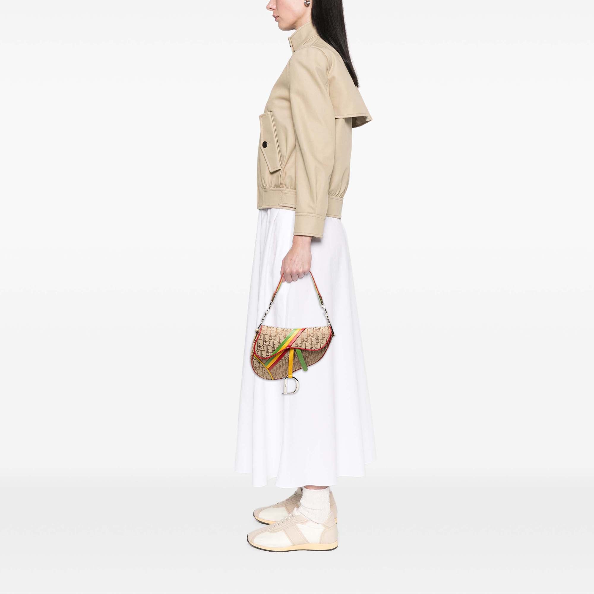 Diorissimo Canvas Rasta Saddle Bag - Image 7