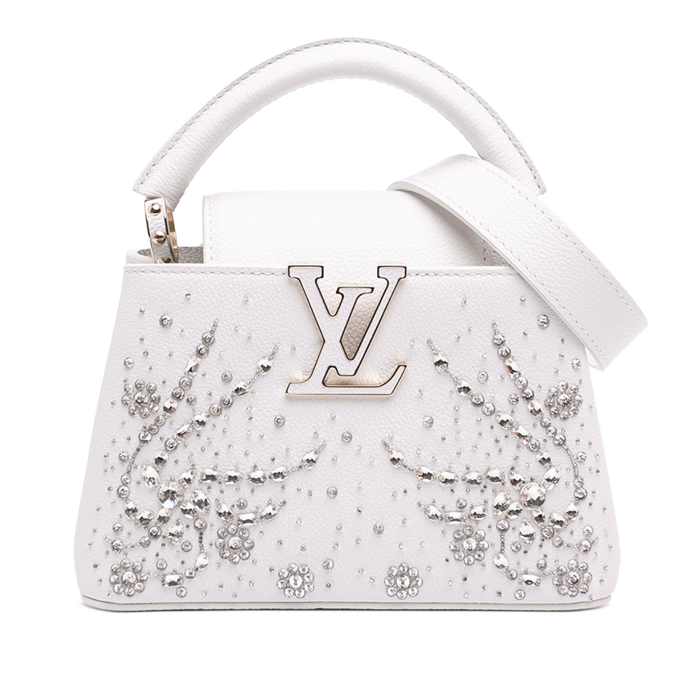 Calfskin Floral Embroidered Mini Capucines - Image 1