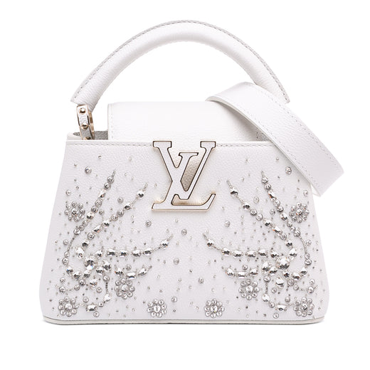 Calfskin Floral Embroidered Mini Capucines - Image 1