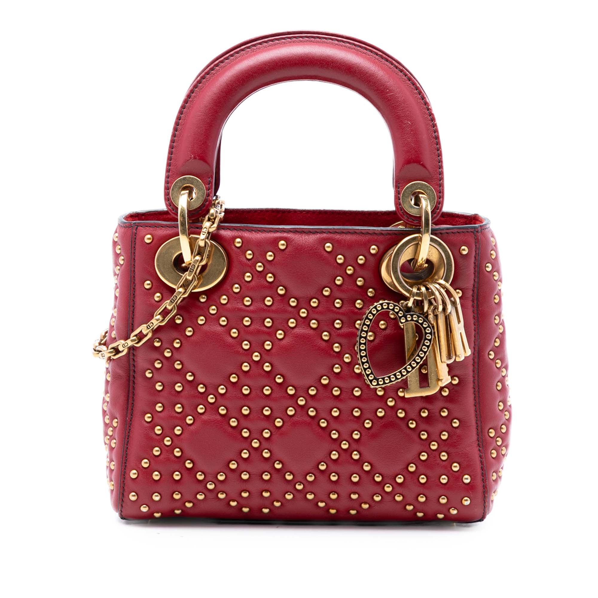 Mini Lambskin Cannage Studded Supple Lady Dior - Image 1