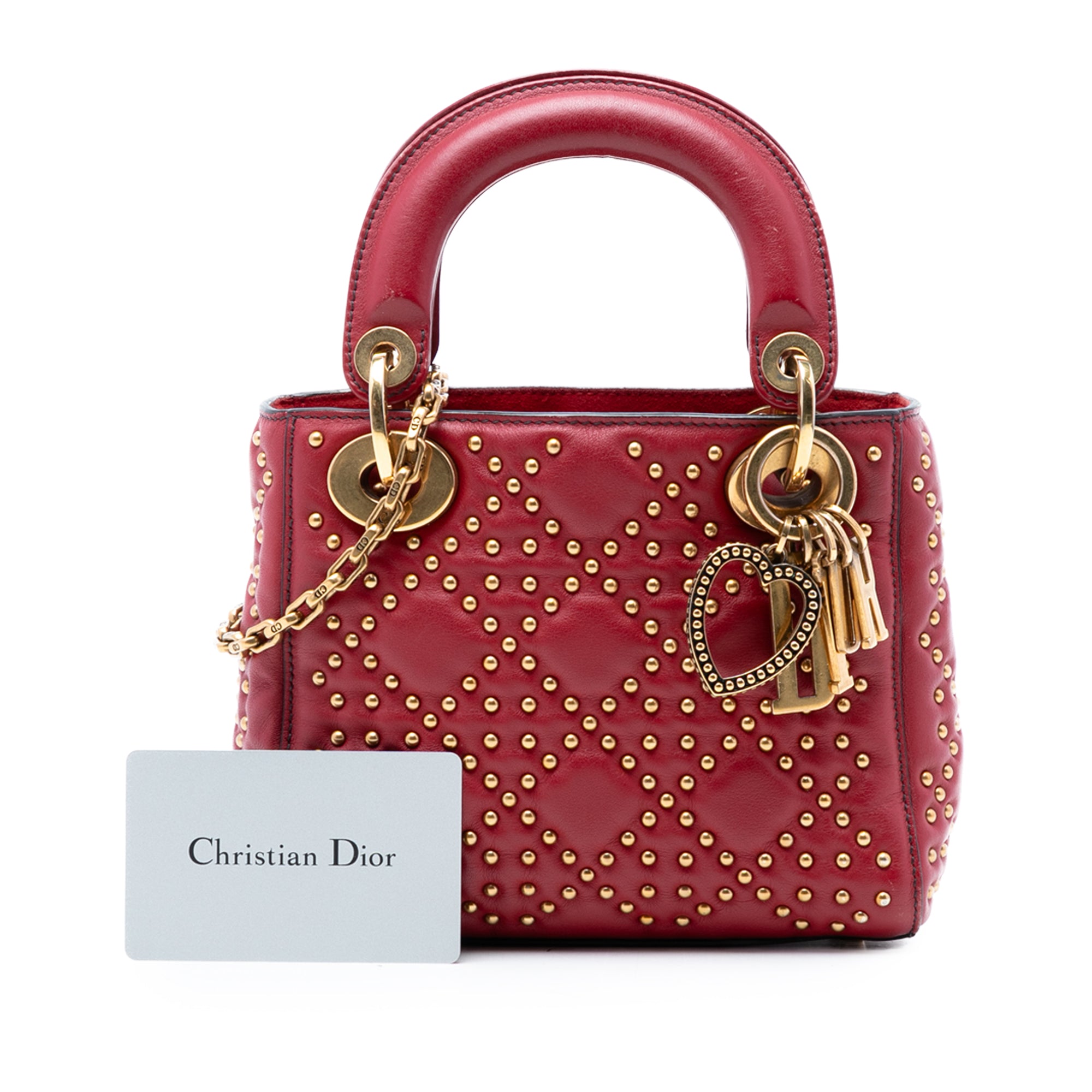 Mini Lambskin Cannage Studded Supple Lady Dior - Image 9