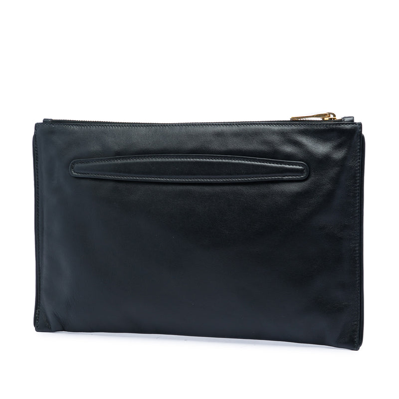 Studded Leather Zip Clutch - Image 2