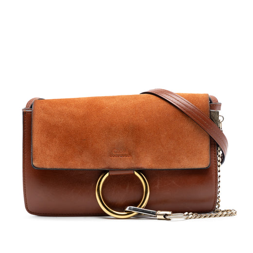 Small Suede and Calfskin Faye Crossbody - Image 1
