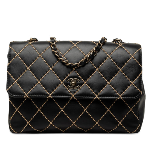Jumbo CC Quilted Lambskin Wild Stitch Flap - Image 1
