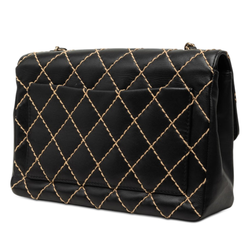 Jumbo CC Quilted Lambskin Wild Stitch Flap - Image 2