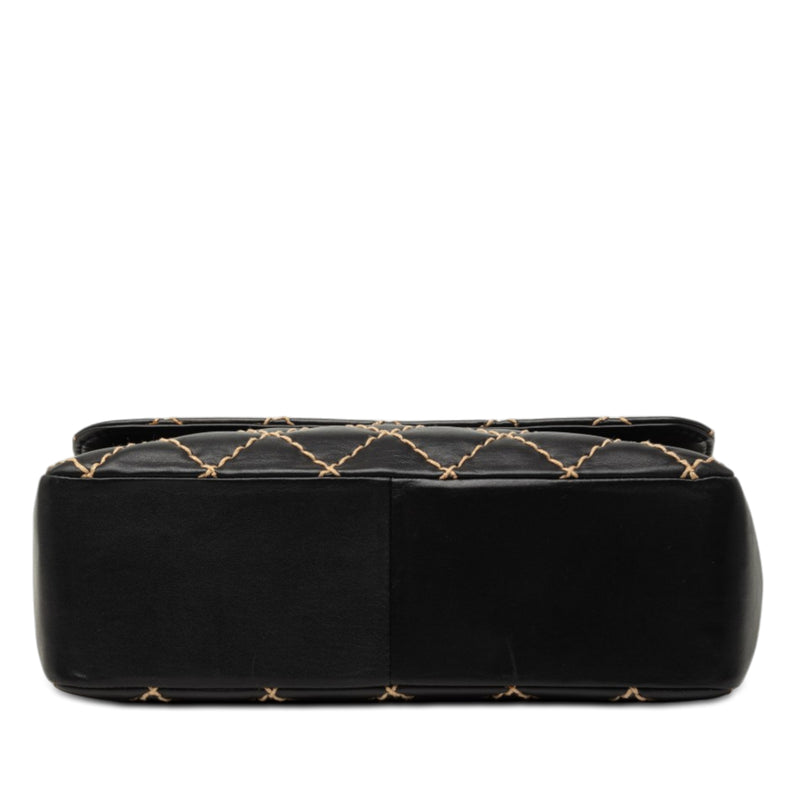 Jumbo CC Quilted Lambskin Wild Stitch Flap - Image 3