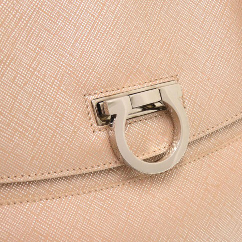 Metallic Calfskin Gancini Handbag - Image 8