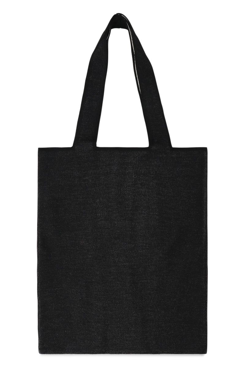 Palm Angels Logo-Embroidered Wool-Blend Tote Bag — Black