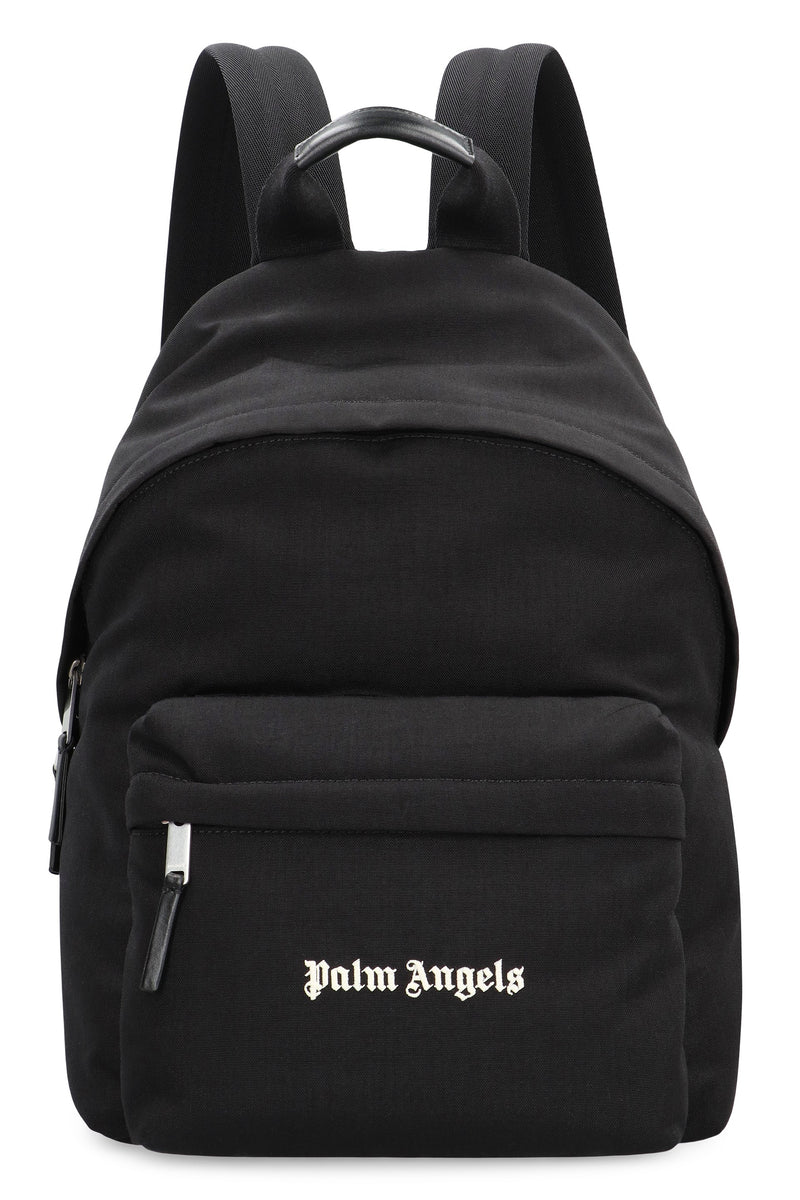 Palm Angels Logo-Embroidered Backpack — Black Polyamide