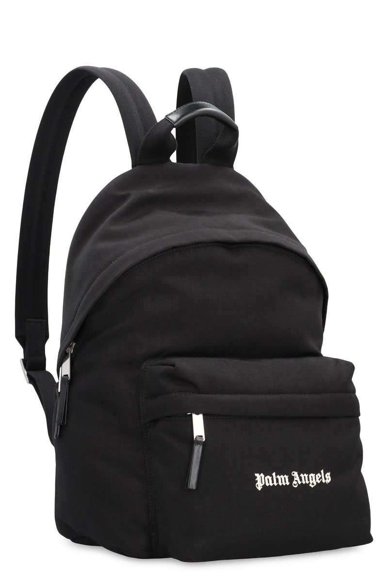 Palm Angels Logo-Embroidered Backpack — Black Polyamide