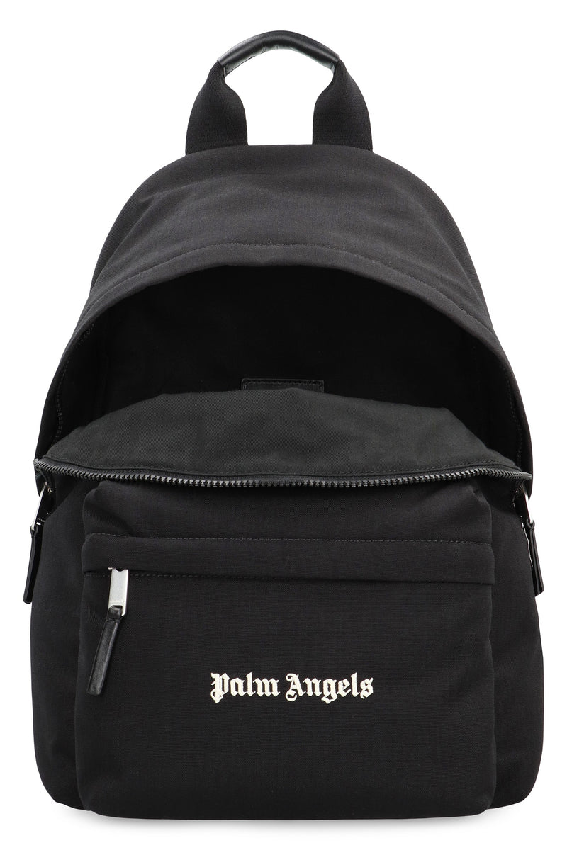 Palm Angels Logo-Embroidered Backpack — Black Polyamide