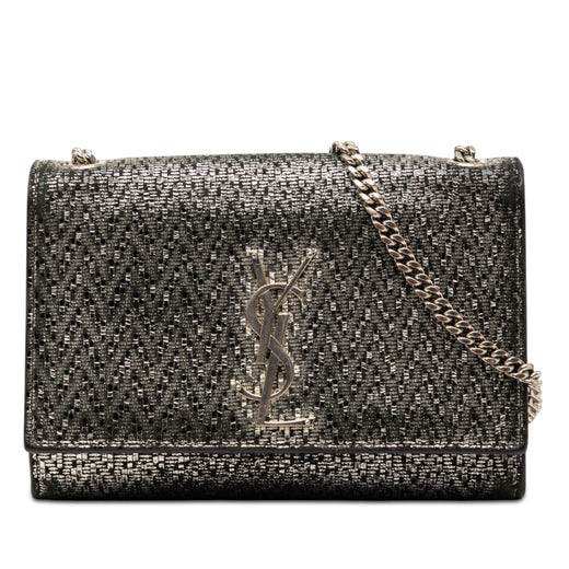 Small Metallic Chevron Calfskin Monogram Kate Crossbody - Image 1