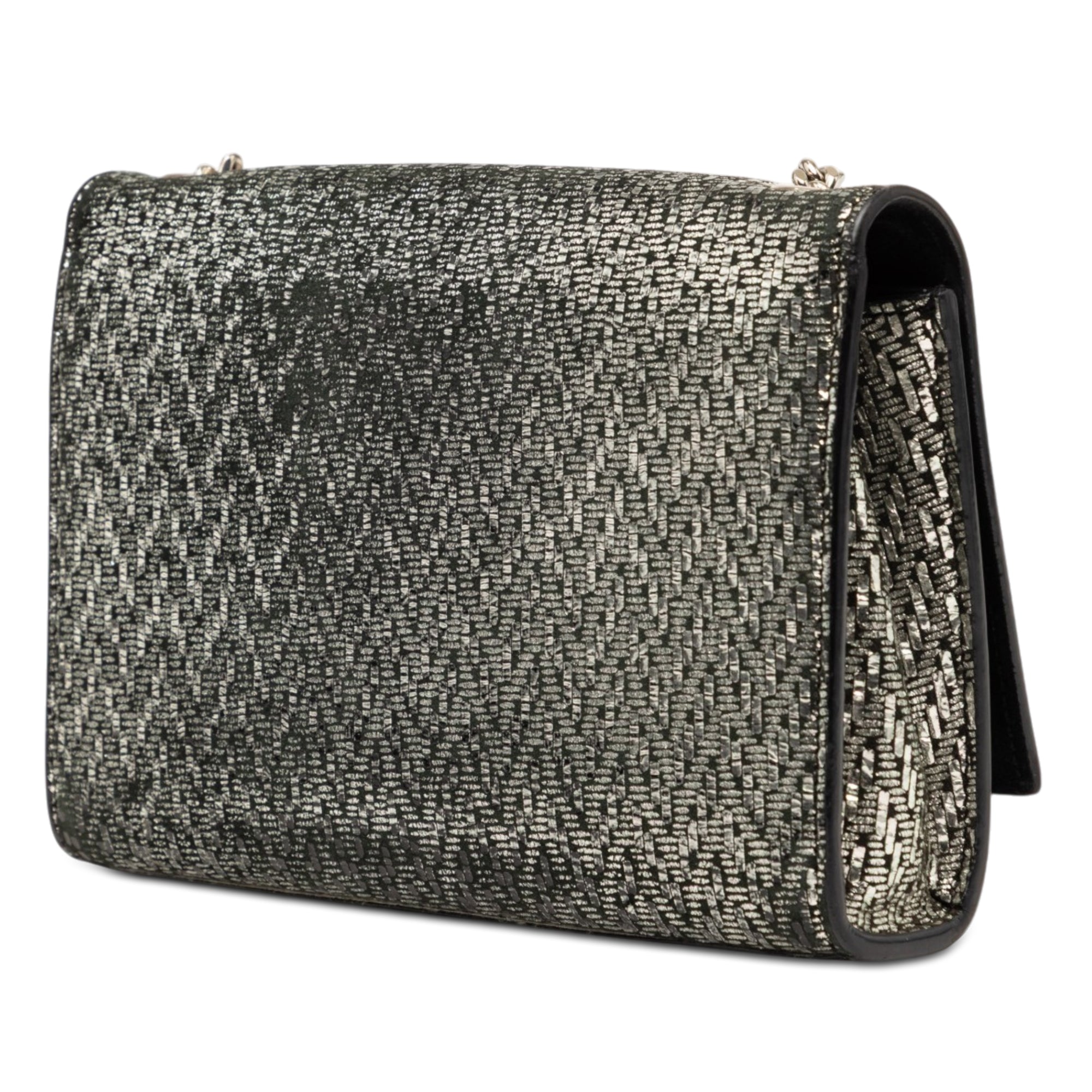 Small Metallic Chevron Calfskin Monogram Kate Crossbody - Image 2