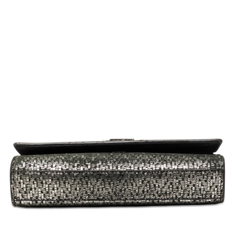 Small Metallic Chevron Calfskin Monogram Kate Crossbody - Image 3