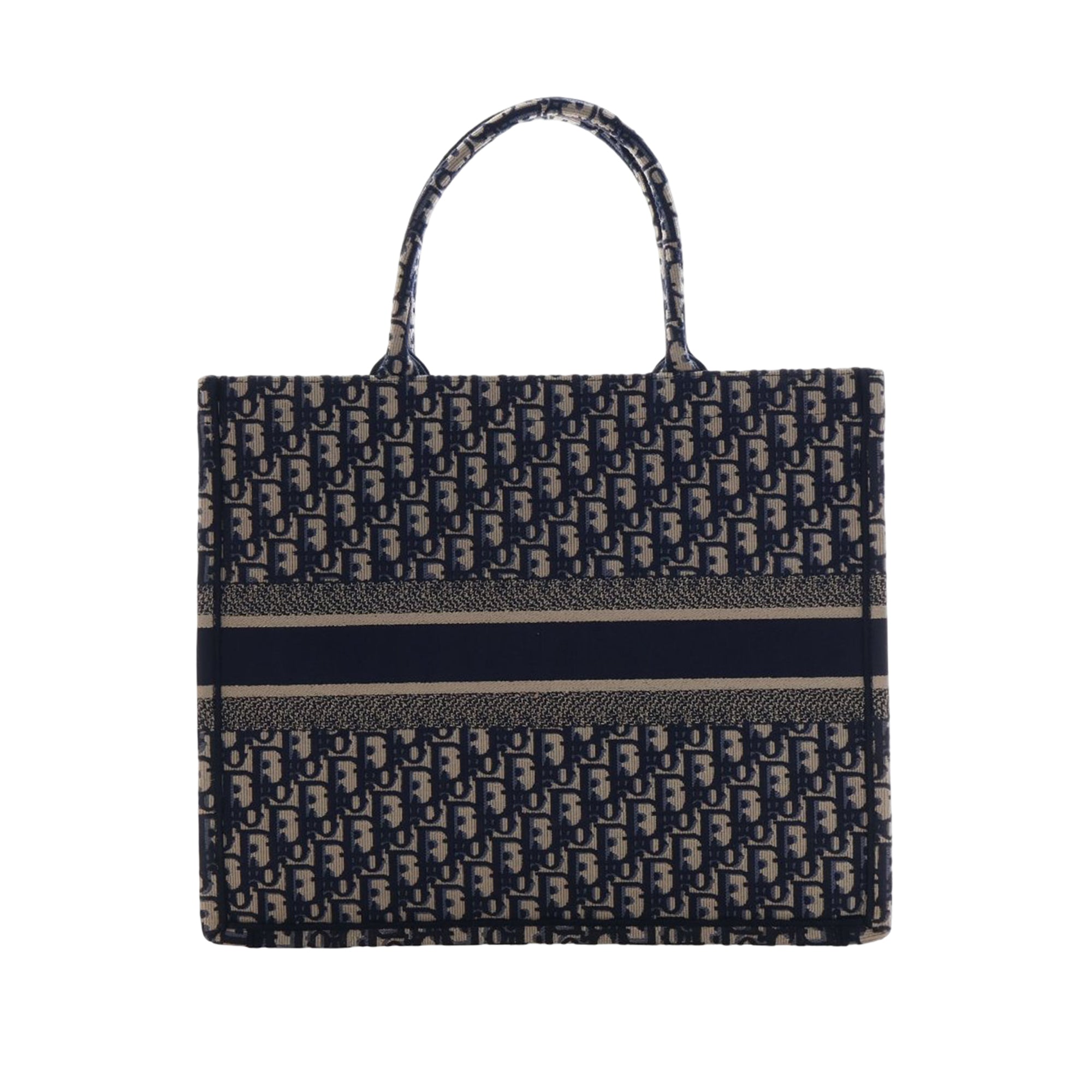 Large Oblique Embroidered Canvas Book Tote - Image 2
