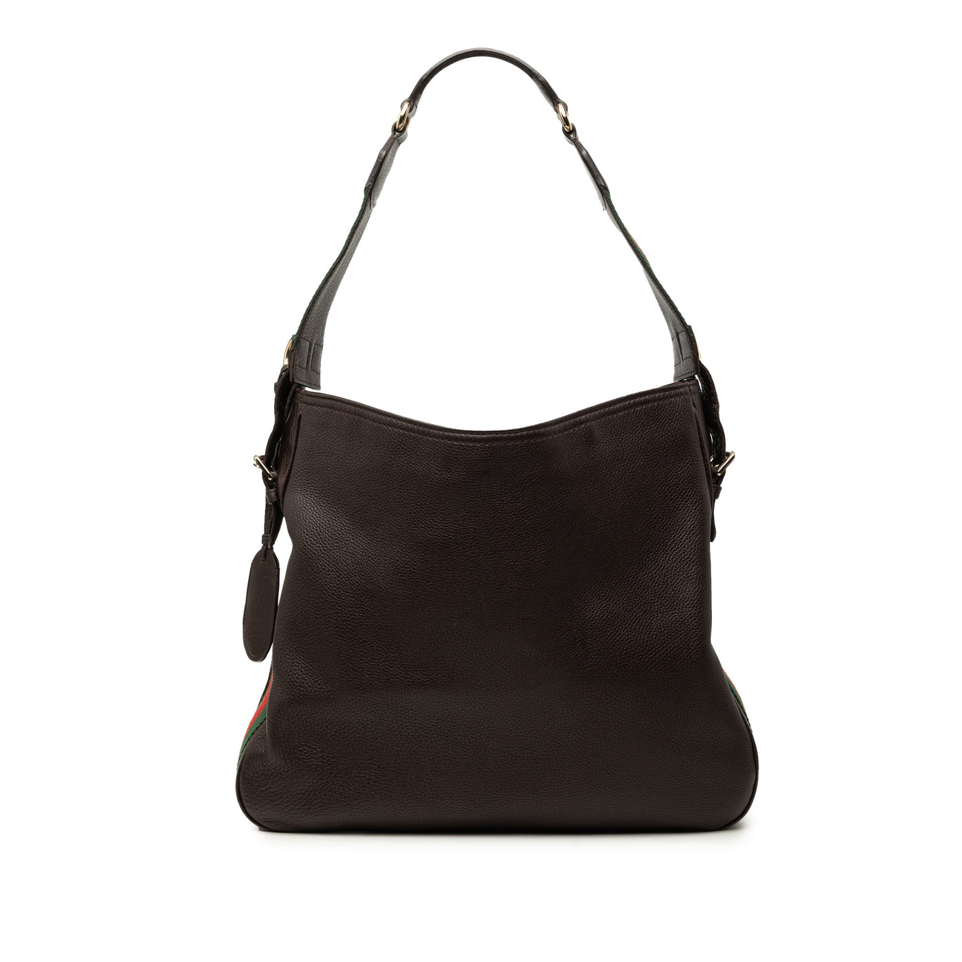 Medium Pebbled Calfskin Web Heritage Shoulder Bag - Image 1